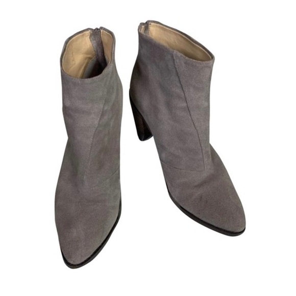 Tony Bianco Taupe Suede Point-Toe Heeled Ankle Boot - Picture 1 of 10